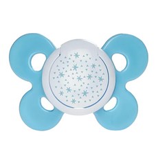 Chicco 舒適哺乳 機能型矽膠安撫奶嘴，附專用奶嘴盒，耐熱120度C, 16~36M, 恆星藍, 1個