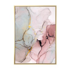 抽象畫 蘊涵 粉色水彩 240g/m² 高磅數油畫布, 金色