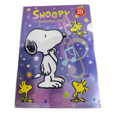 PEANUTS 史努比 繽紛系列 銀箔L型夾 SCF60-1 3個, 音符, 1組