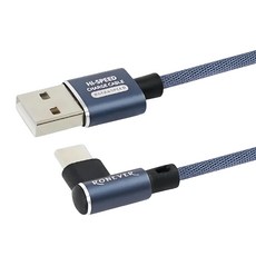 RONEVER TYPE-C L型鋁合金編織充電線, 1.2m, 藍色, 1條