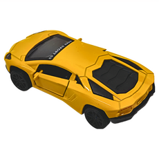 愛北鼻 合金迴力模型車 雙開門, 黃色, 1盒, 12.2cm x 5.2cm x 7cm