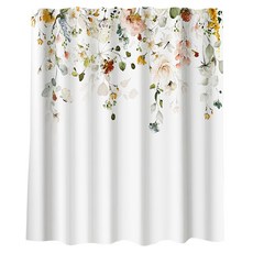 半島良品 不透光防霉防水浴簾 附掛勾, 鄉村花卉, 1個