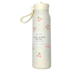 Citron 小檸檬 矽膠提把三層保溫瓶 500ML - 抗腐蝕性, 耐高溫氧化, 保冷保熱時效長, 甜美櫻桃, 350ml, 1個