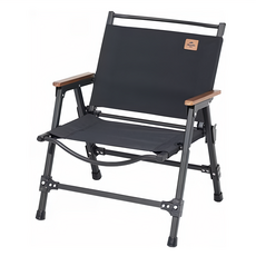 Naturehike 暮望可折疊拆卸木椅 JJ002 大號, 櫸木 600D牛津布 鋁合金, 黑色, 1個