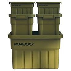 FL生活+ 工業風高荷重附蓋收納箱混搭5件組, 軍規綠, 5個