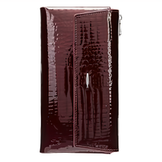 真皮頭層漆面牛皮12卡位女士手拿信封包皮夾錢包長夾女夾 LH1035