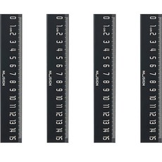 NUSIGN 紐賽 ABS 15公分刻度尺, 黑色, 4個