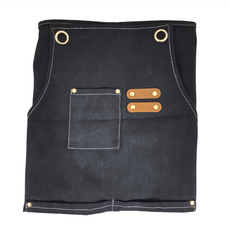 卡特屋 日系工作圍裙, 耐磨防油防水塗層, 尺寸通用可調肩帶, 質感黑, 1件
