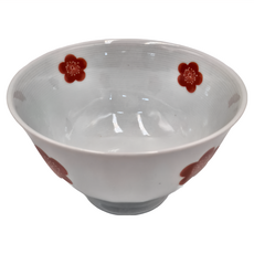 SAWATOUKI 佐和陶瓷 日本製 赤繪梅紋4井 290ml, 紅色 + 白色, 1個