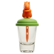 QUALy Squirrel Ice Pop Maker 玻璃冰棒杯 6 x 6 x 14.3 cm, 橡果松鼠, 1個
