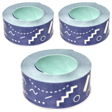 KING JIM TEPRA LITE 熱感式標籤薄膜自黏膠帶 POKETO, 經濟實惠, 多樣圖案選擇, 抽象幾何, 3捲