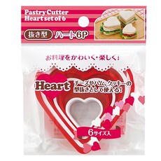 d-5725 愛心造型壓模(6入), 1入, 紅色
