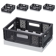 KEYWAY 聯府 萬用摺疊籃, 黑色 + 灰色, 6個