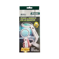 Pro'sKit 寶工 折疊式手持雙倍率LED燈放大鏡, 1個