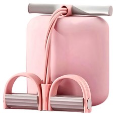 MICHAEL FITNESS 麥克健身 四管腳蹬拉力器 薔葳粉, 2個