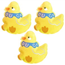 理享家 泰迪植絨熱水袋 17.5 x 16.5cm 黃色鴨鴨 180ml 40g 3個, 1組