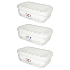 JUSKU 佳斯捷 1號甜媽媽濾水保鮮盒 白透色 550ml, 1組