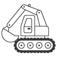 AMOS 阿摩司 壓克力模型版 小-S149 挖土機 適用年齡三歲以上, 1個