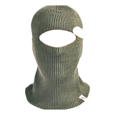 ACLIMA 雙層保暖頭套 Balaclava Hat毛帽 100%美麗諾羊毛, 不適用, 深綠色 + 白色, 1個