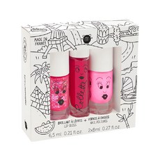 nailmatic KIDS 環遊世界兒童水漾亮彩指甲油唇彩組, 指甲油 8ml x 2 + 唇彩 6.5ml, 1盒