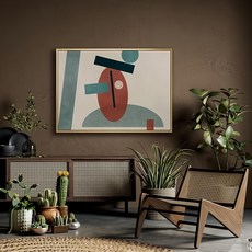 菠蘿選畫所 全神貫注 APGP3422G 幾何藝術掛畫, 金色