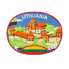 A-ONE 匯旺 立陶宛 特拉凱城堡 地標造型刺繡 NO.449 7.5x6cm 螺縈刺繡線 聚酯纖維, 彩色, 1個