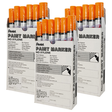 Pentel 飛龍文具 油漆筆 MMP10-F, 橘色墨水, 不含二甲苯, 1色, 3盒