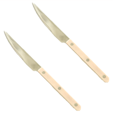 沐慕家居 法式餐具餐刀 304不鏽鋼, 奶白色, 2支