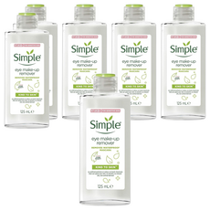 Simple 清妍 雙效輕柔眼部卸妝液, 125mL, 卸除防水睫毛膏, 敏感肌適用, 6瓶