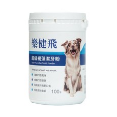 樂健飛 寵物超級褐藻潔牙粉 犬用 清除口臭 維護口腔健康 幫助清除齒垢, 100g, 1罐