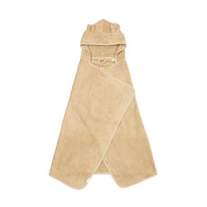 FABELAB 竹纖維連帽浴巾 柔軟造型, 麥香兔 焦糖棕色, 1件