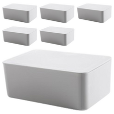 MOAMOAYO 現代保濕清潔收納濕紙巾盒, 白色, 6個