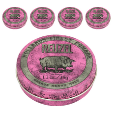 REUZEL 粉紅豬超強髮油 Pink Pomade Grease, 輕鬆塑造男士油頭造型, 35g, 5件