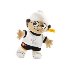 Steiff 德國金耳釦泰迪熊 Soccer Det 2010 黃標玩偶, 20cm, 白色, 1個