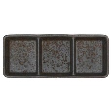 茶吹釉三格皿 - 日本製, XL13057-19A, 1個