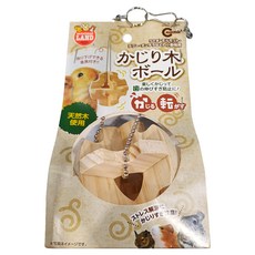 MARUKAN 天然磨牙球, 天然原木製 表面平滑 可懸掛或滾動 適用於緩解壓力, 1個