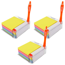 N次貼 透明便條台 76 x 76mm 400張 + 76 x 14mm 380張 4本, 3組, 61308