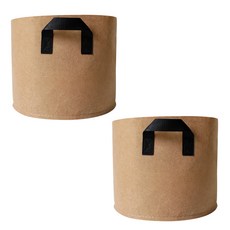 小麥購物 植物種植袋套盆袋, 駝色, 2個