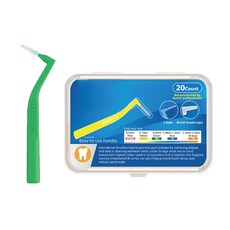 小麥購物 L型牙間刷 G749 綠色 SS(0.8mm), 0.8mm, 20支, 2盒