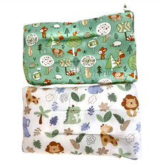 兒童枕頭 Set 2個 A面精梳純棉 B面法蘭絨, 28 x 43 x 6cm, 小夥伴 + 童話森林