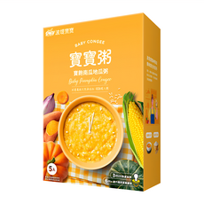 波堤寶寶 寶寶粥 寶飽南瓜地瓜 Set 5包, 含多種營養蔬果, 2-5mm微乳化, 分子細小好吸收, 適合6個月以上寶寶, 750g, 1盒