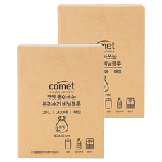 comet 抽取式垃圾袋 200個, 20L, 2盒