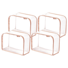 透明包包收納袋, 優質防水PVC材質, 提把款/無提把款, 米白/黑色/粉色, S/M/L/XL/XXL, 4個