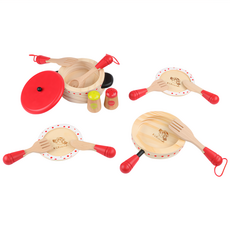 KCFriends C妹的廚房小幫手 木製廚房用具組玩具 14pcs, 混合顏色, 35.5 x 25.5 x 4.55cm, 1組