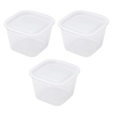 INOMATA 保鮮盒 1817 白色 900ml 冰箱收納保鮮 食品級材質 簡約設計, 3個, 1組