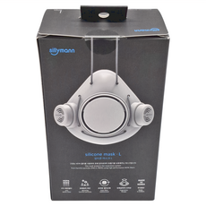 sillymann 100%鉑金矽膠成人防霧霾口罩 L (121.5X103X75.5mm) 帶子(1.2M), 1個, 白色