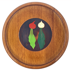 佐和陶瓷 漆器杯拖, 雙彩頭, 1個