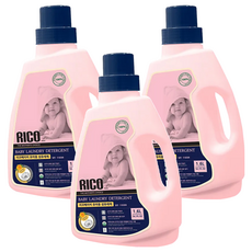RICO Baby 金盞花有機天然洗衣精 含八種成分 溫和自然 無過敏香精, 1.6L, 3瓶