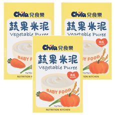 Chila 兒食樂 蔬果米泥，南瓜口味，適合4個月以上寶寶, 南瓜, 120g, 3盒