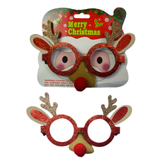 煥佑 聖誕麋鹿眼鏡 3入 聖誕節派對裝扮 節慶氣氛, 紅色